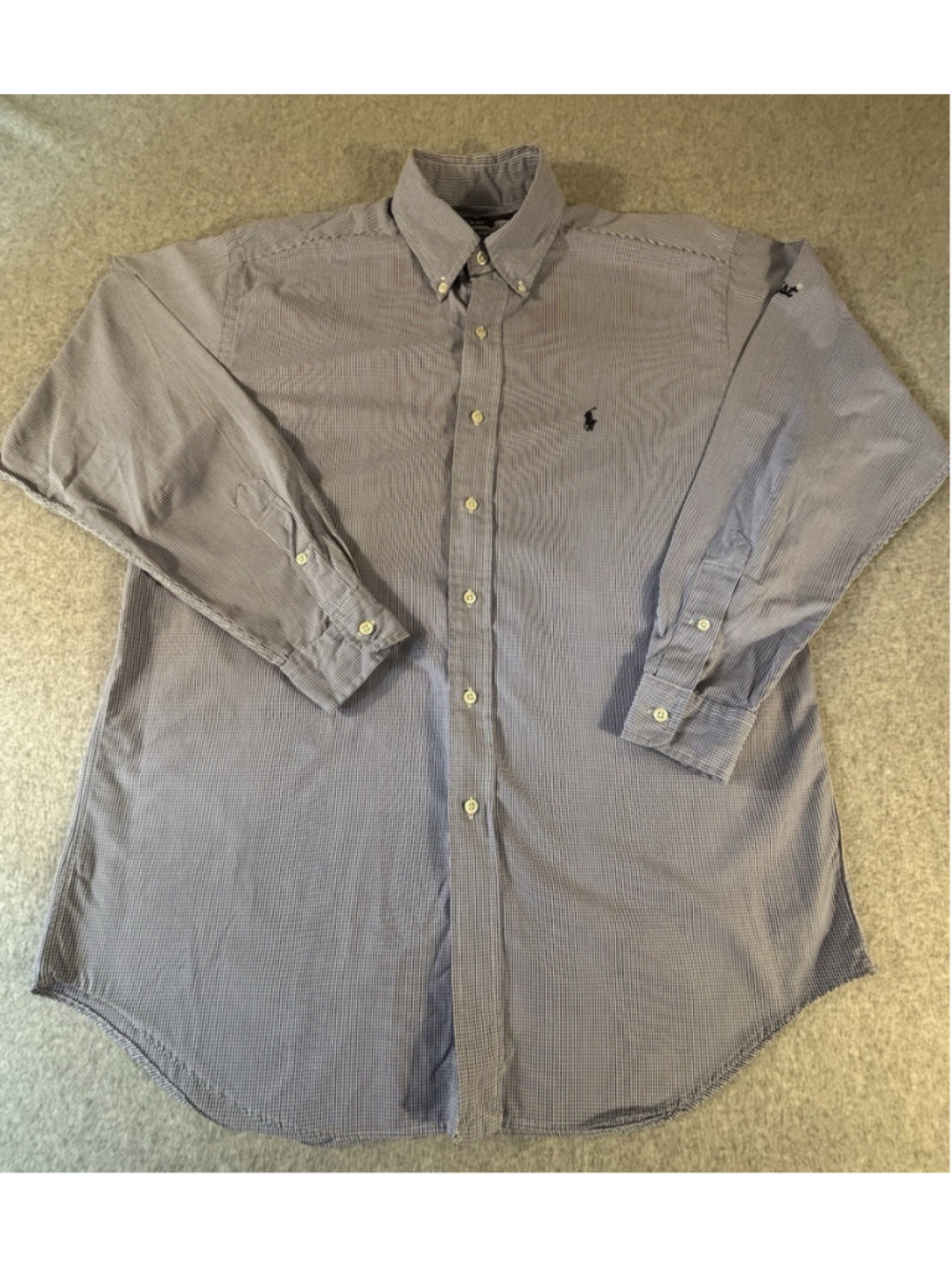 Ralph Lauren Blake Fit Shirt Mens Medium Blue‎ Check Button Down Titleist Logo